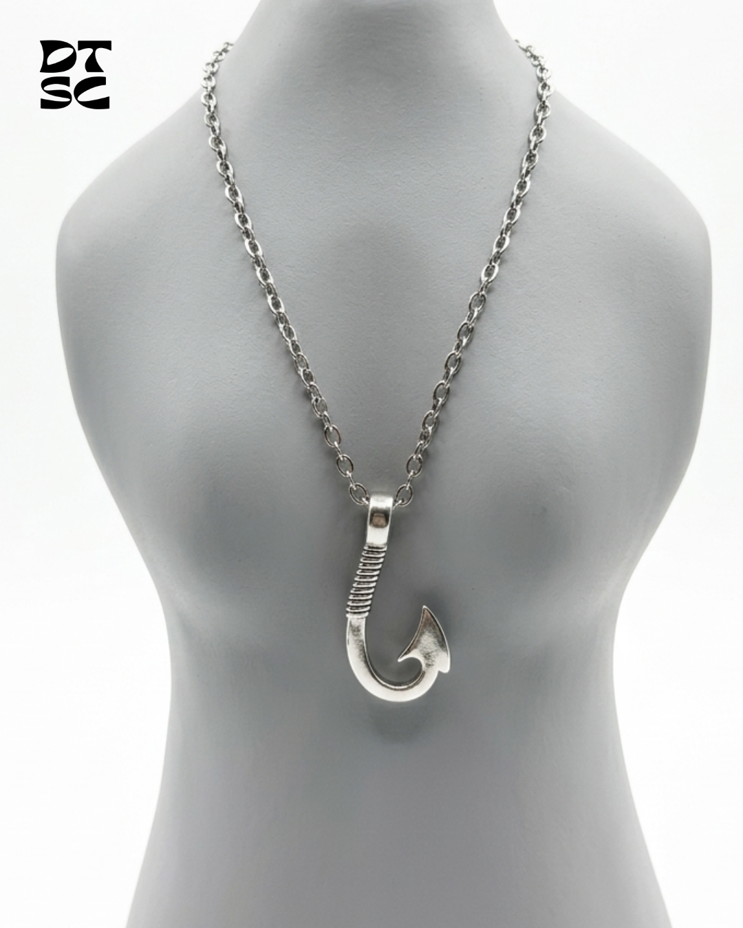 Silver Fishing Hook Necklace