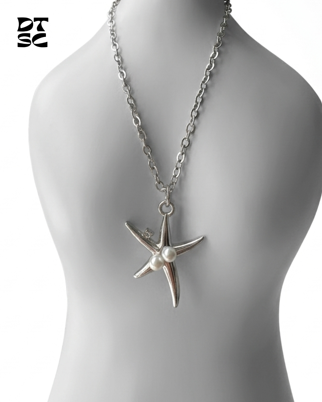 Silver Starfish Pearl Necklace