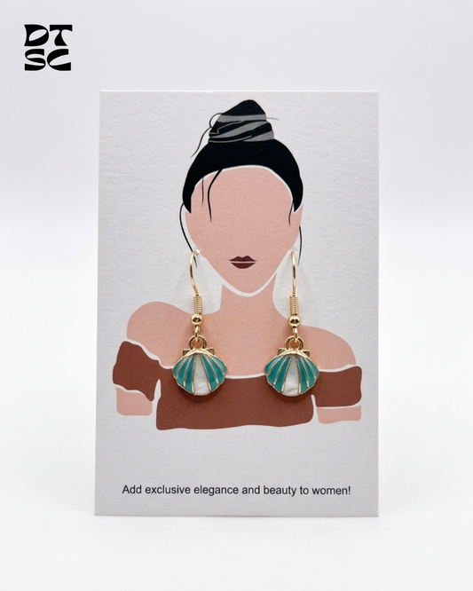 Blue Seashell Earrings