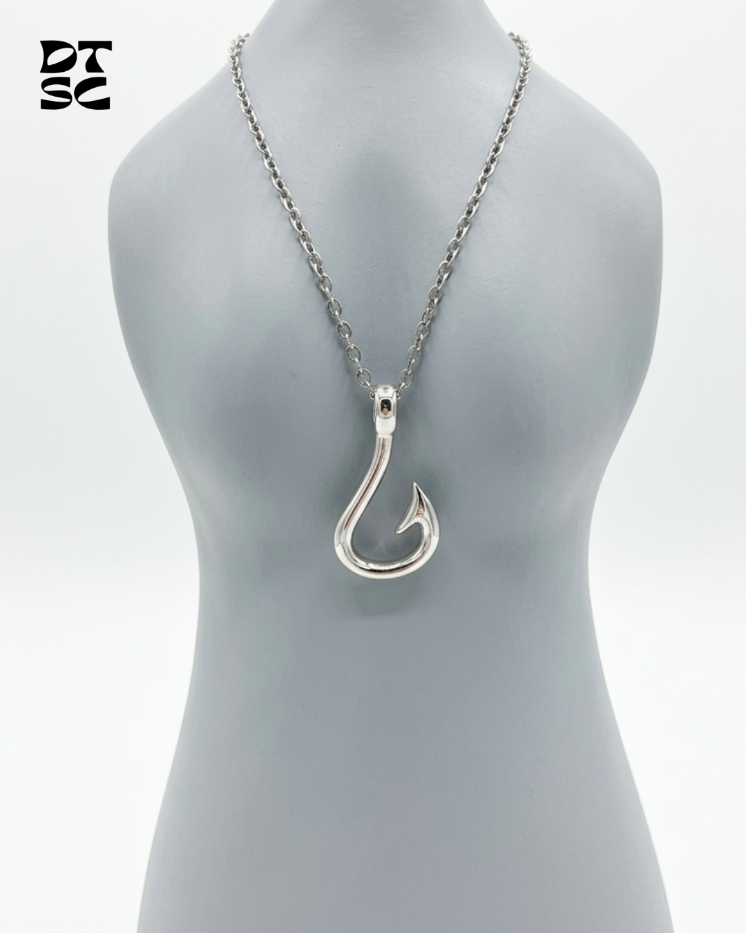 Silver Fishing Hook Necklace