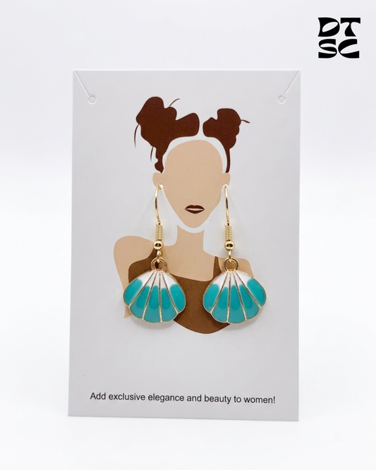 Blue Seashell Earrings