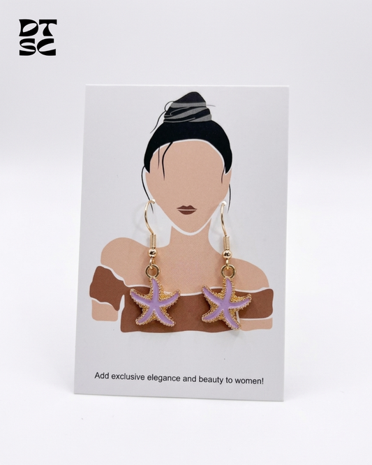 Purple Starfish Earrings