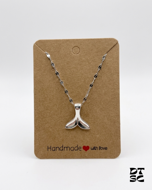Silver Dolphin Tail Necklace