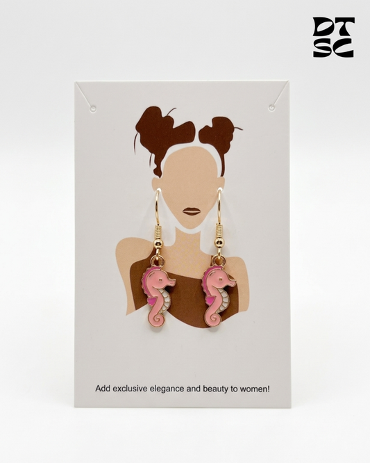 Pink Seahorse Earrings